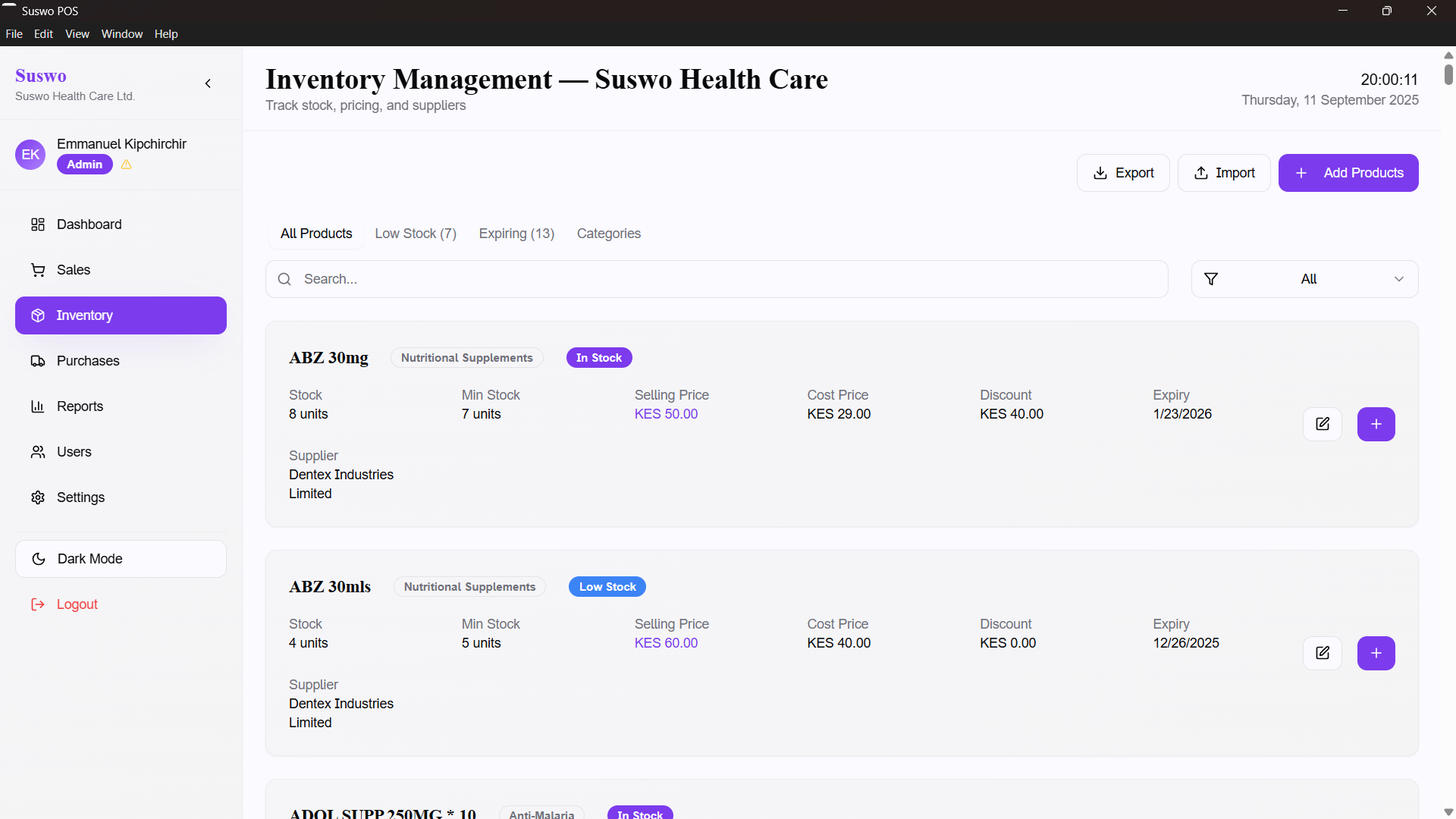 Suswo Inventory